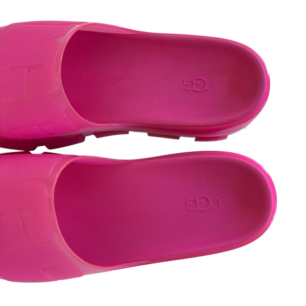 UGG Vibrant Pink Gloss Platform Slide Sandals - Picture 9 of 11